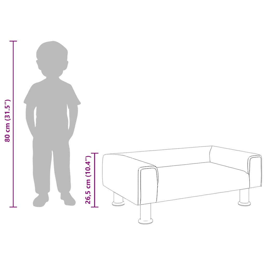 vidaXL Καναπές Παιδικός Μαύρο 70 x 45 x 26,5 εκ. από Βελούδο