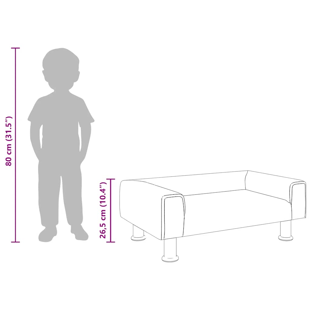 vidaXL Καναπές Παιδικός Κρεμ 70 x 45 x 26,5 εκ. από Βελούδο