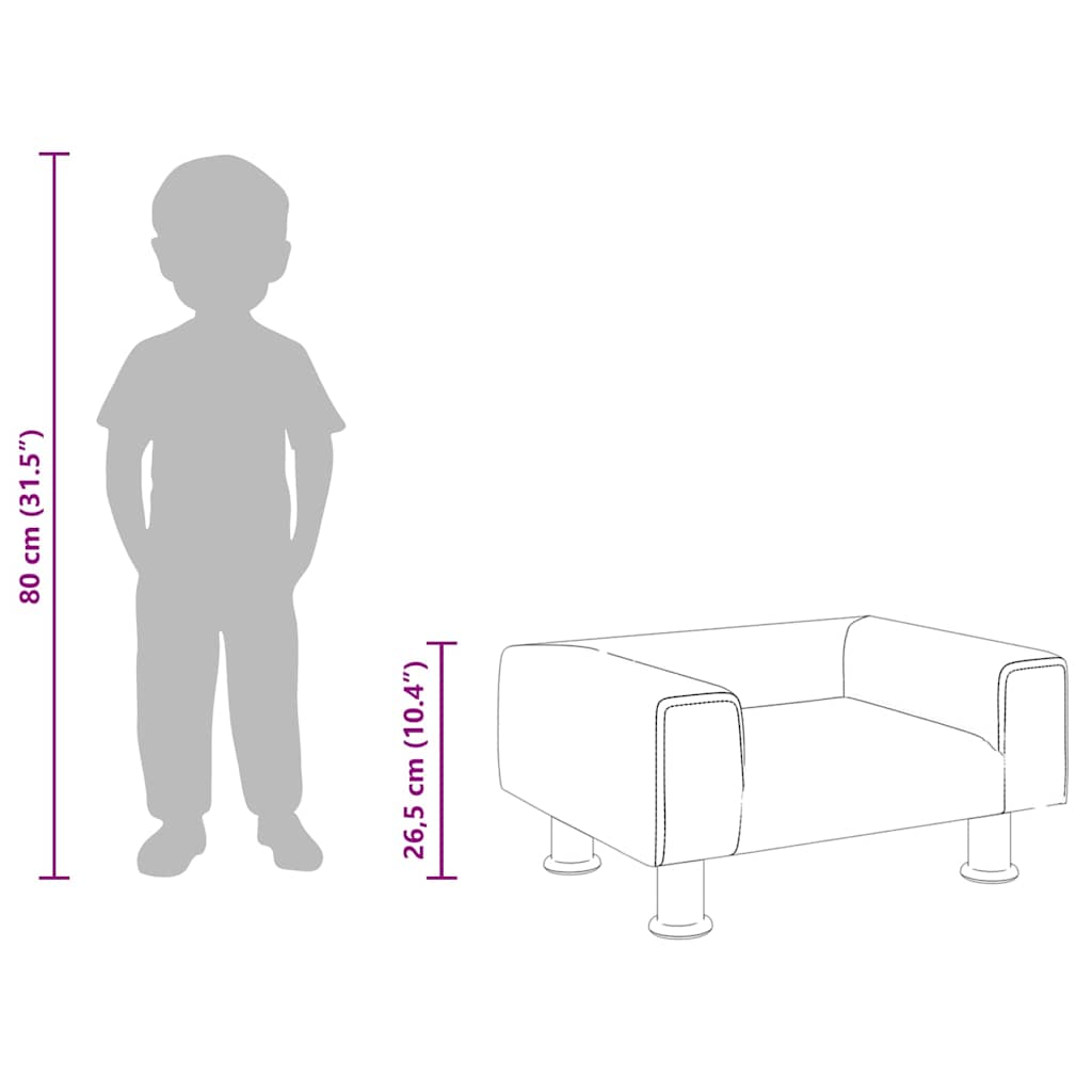 vidaXL Καναπές Παιδικός Μαύρο 50 x 40 x 26,5 εκ. από Βελούδο