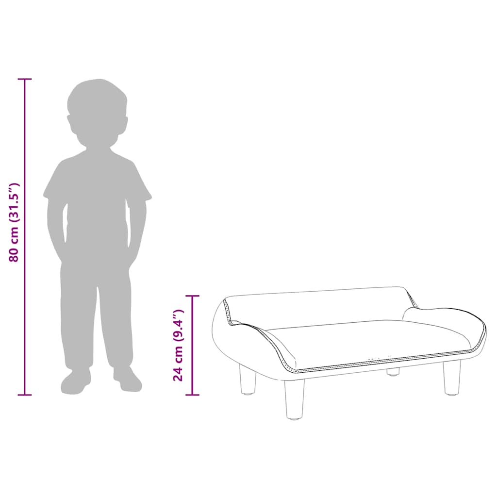 vidaXL Καναπές Παιδικός Σκούρο Γκρι 70x40x24 εκ. από Βελούδο