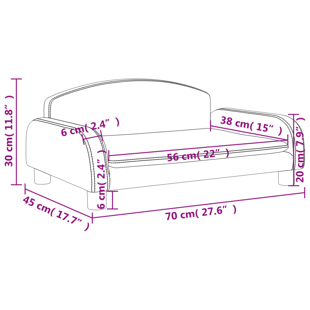 vidaXL Καναπές Παιδικός Ανοιχτό Γκρι 70x45x30 εκ. από Ύφασμα