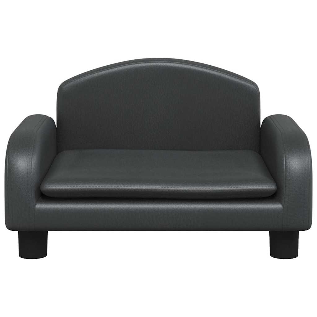 vidaXL Καναπές Παιδικός Μαύρος 50 x 40 x 30 εκ. από Συνθετικό Δέρμα