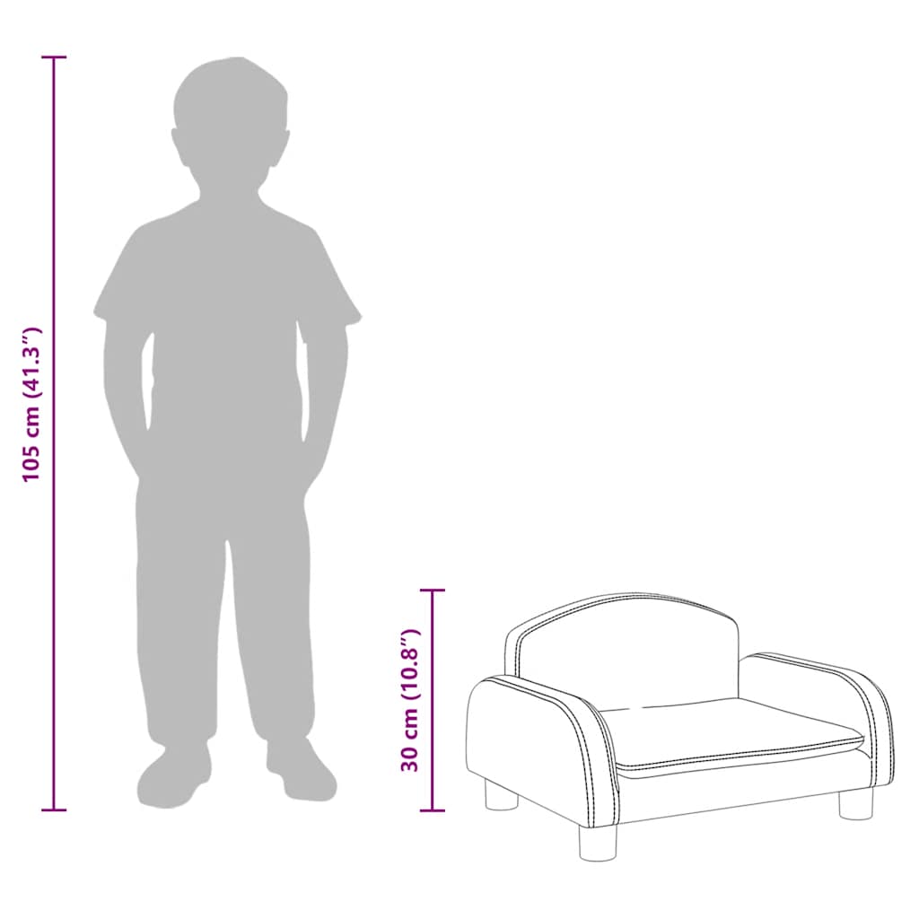 vidaXL Καναπές Παιδικός Καφέ 50 x 40 x 30 εκ. από Συνθετικό Δέρμα