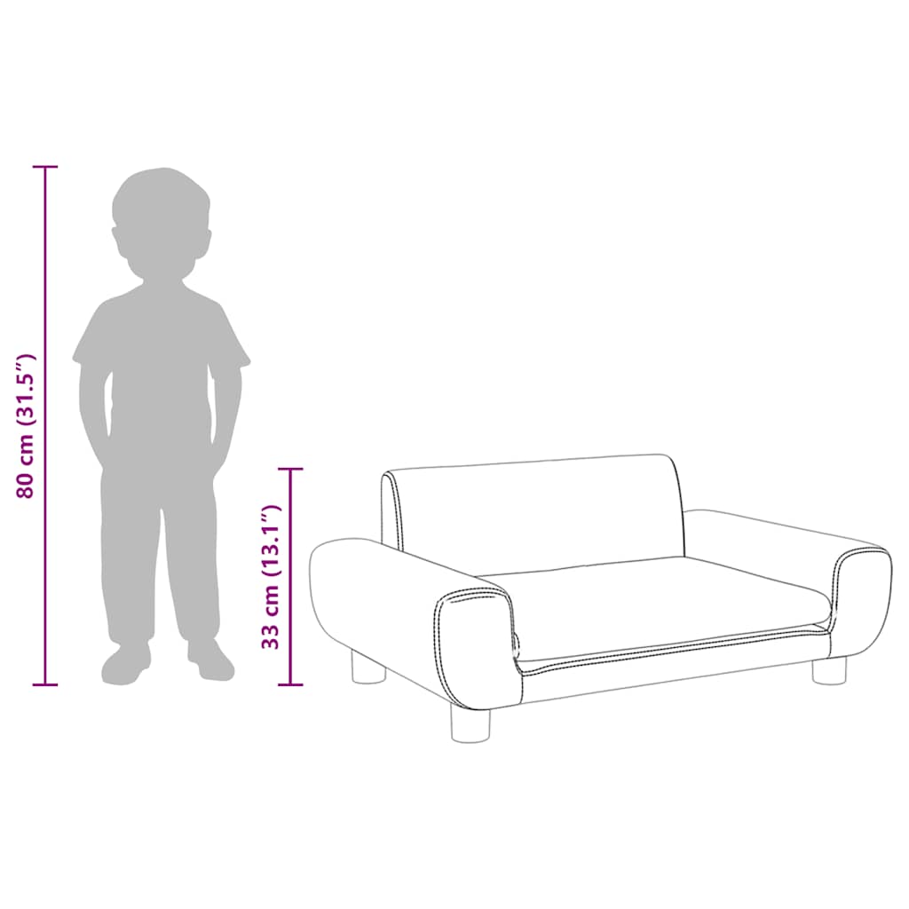 vidaXL Καναπές Παιδικός Σκούρο Γκρι 70 x 45 x 33 εκ. από Βελούδο