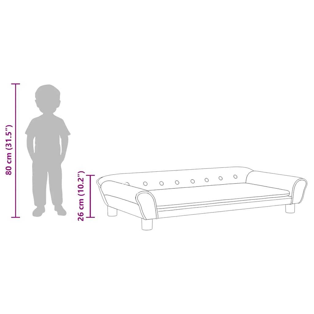 vidaXL Καναπές Παιδικός Μπλε 100 x 50 x 26 εκ. από Βελούδο