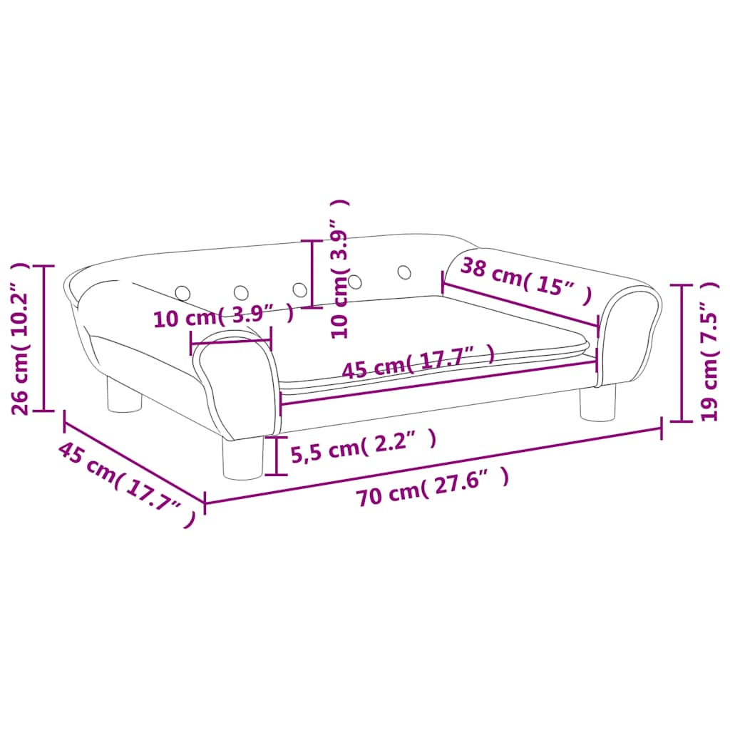 vidaXL Καναπές Παιδικός Ροζ 70 x 45 x 26 εκ. από Βελούδο