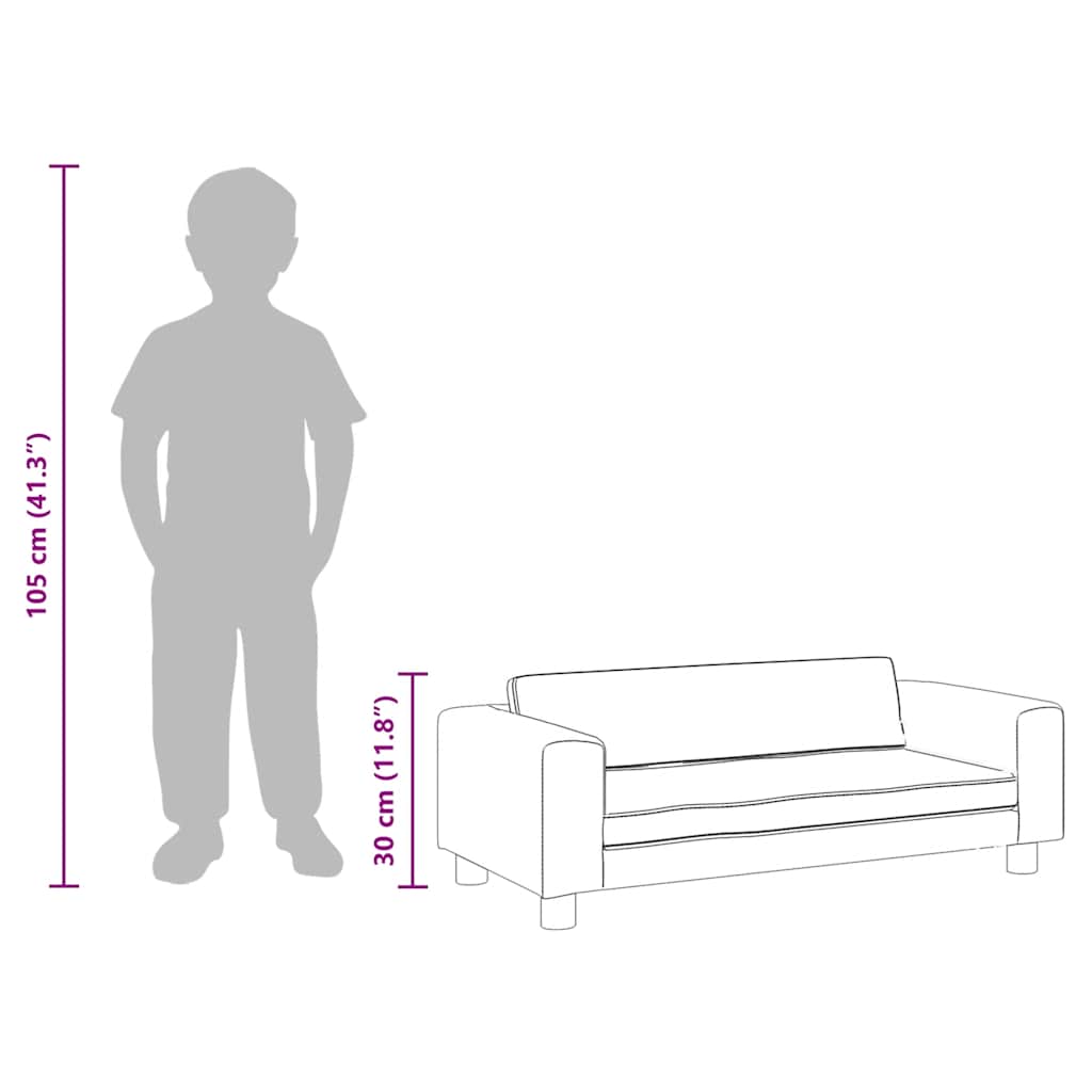 vidaXL Καναπές Παιδικός με Υποπόδιο Μπλε 100x50x30 εκ. Βελούδινος