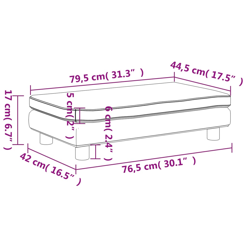 vidaXL Καναπές Παιδικός με Υποπόδιο Καφέ 100x50x30 εκ. Βελούδινος