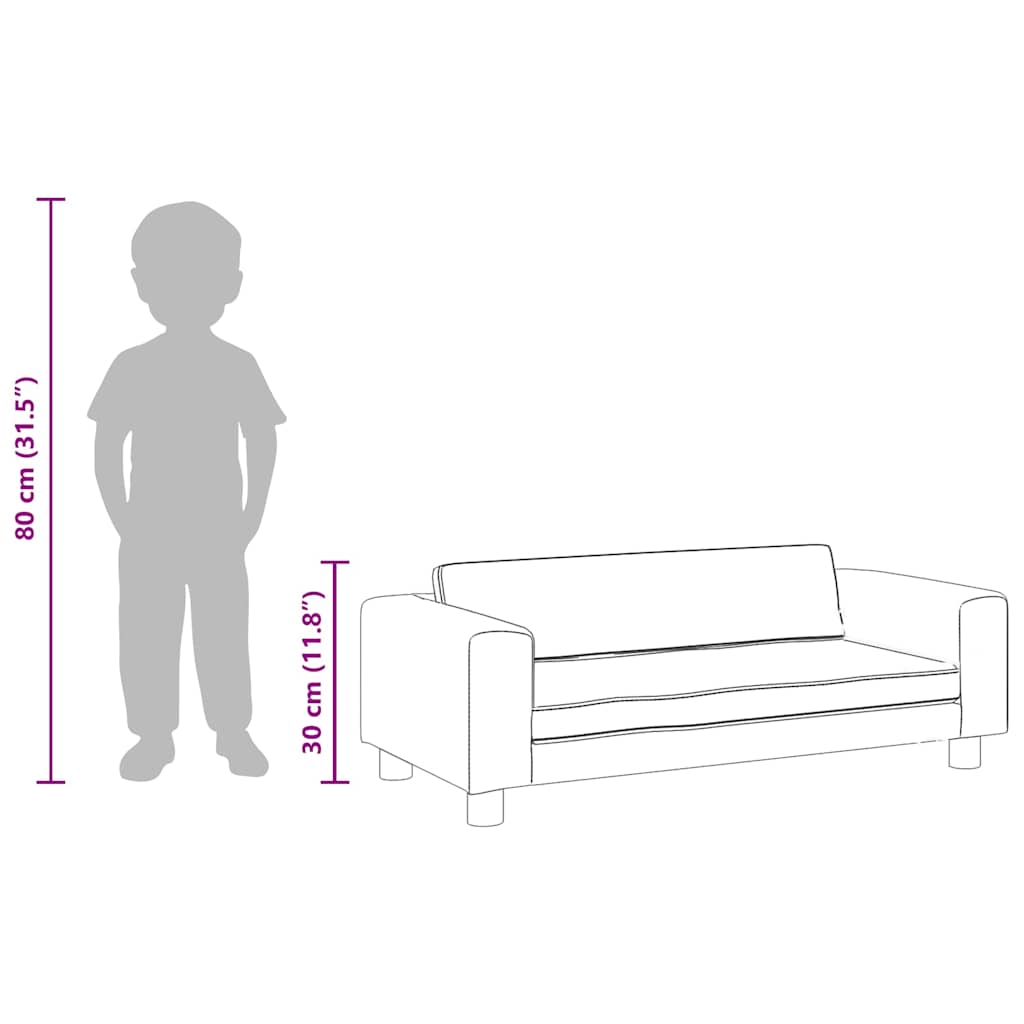 vidaXL Καναπές Παιδικός με Υποπόδιο Κρεμ 100x50x30 εκ. Βελούδινος