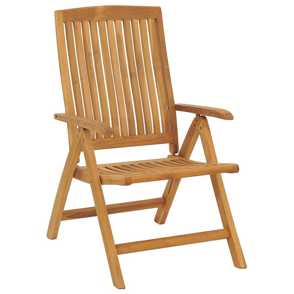 vidaXL Ανακλινόμενες πτυσσόμενες καρέκλες με μαξιλάρια 6 τεμάχια από μασίφ ξύλο τικ