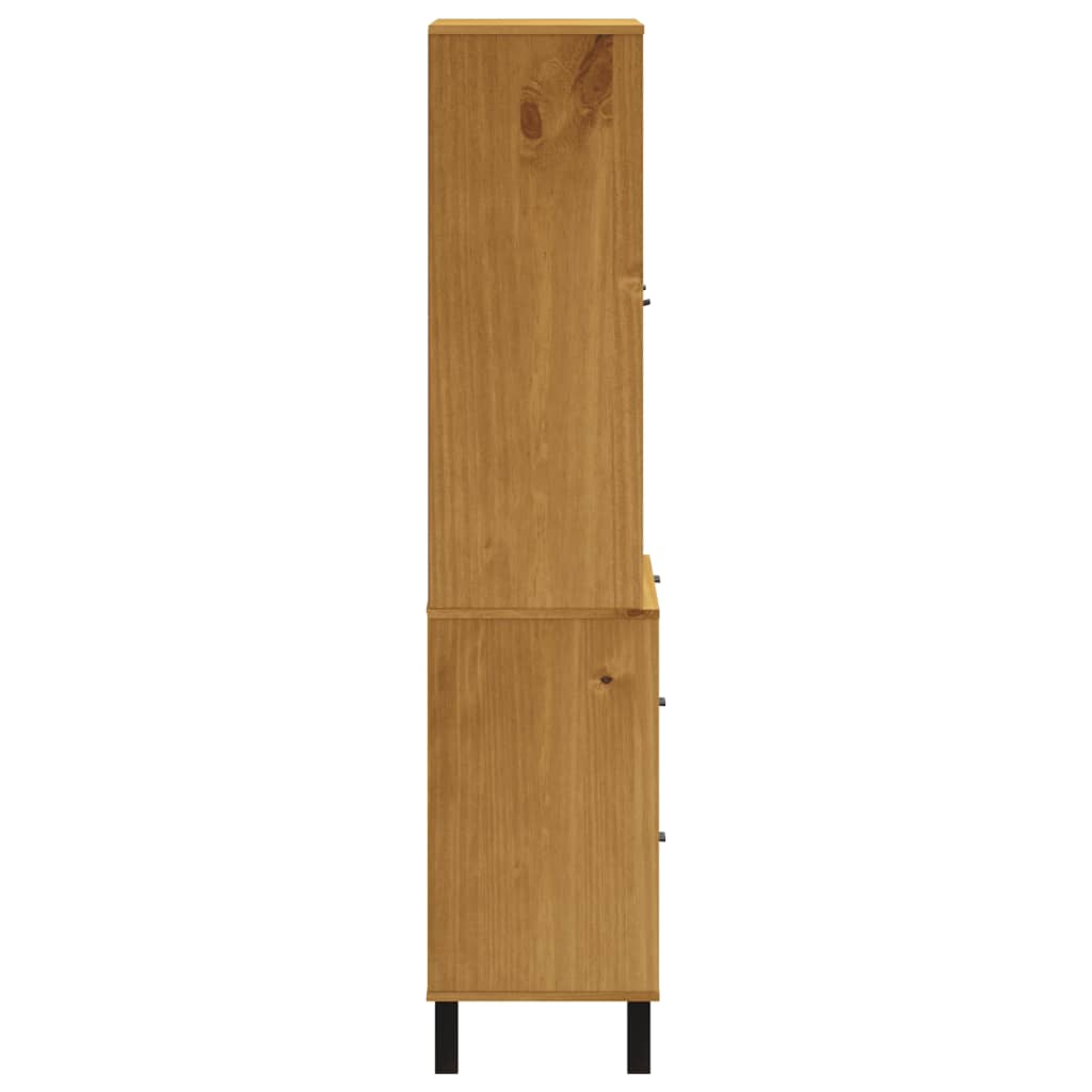 vidaXL Ντουλάπι FLAM 80x40x80εκ. από Μασίφ Ξύλο Πεύκο με Γυάλινη Πόρτα