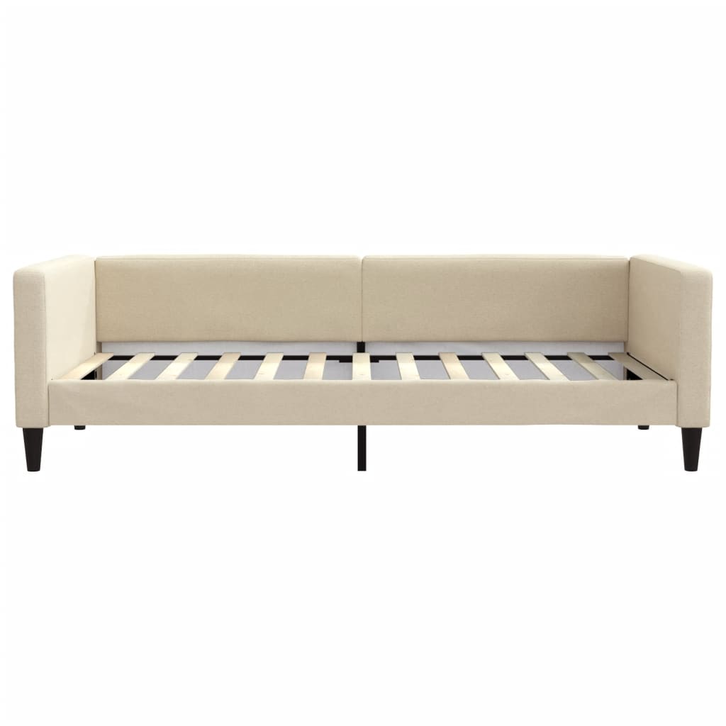 vidaXL Καναπές Κρεβάτι με Στρώμα Κρεμ 100 x 200 εκ. Υφασμάτινο
