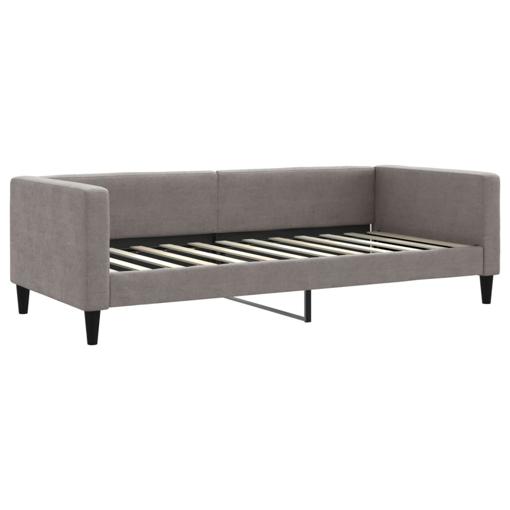 vidaXL Καναπές Κρεβάτι Συρόμενος Taupe 90x200 εκ. Ύφασμα Στρώματα