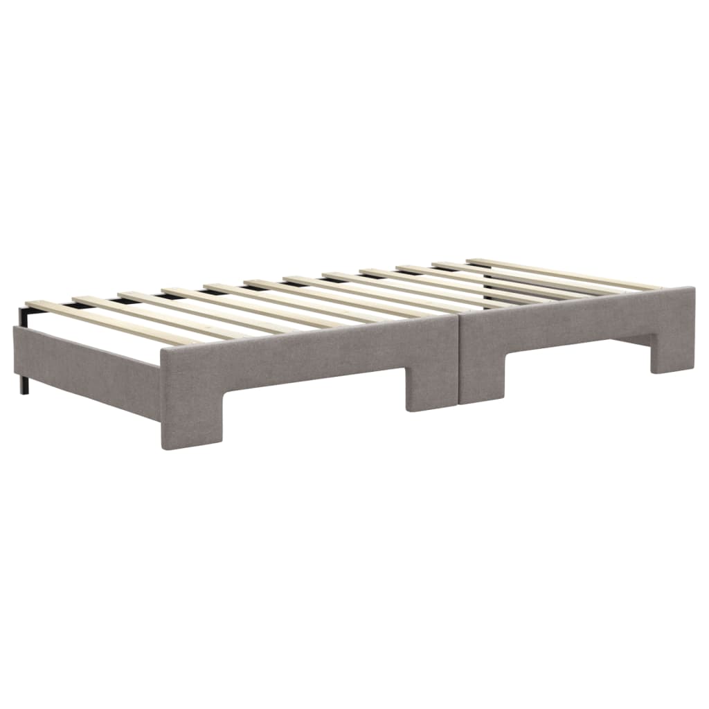vidaXL Καναπές Κρεβάτι Συρόμενος Taupe 100x200εκ. Υφασμάτινος Στρώματα