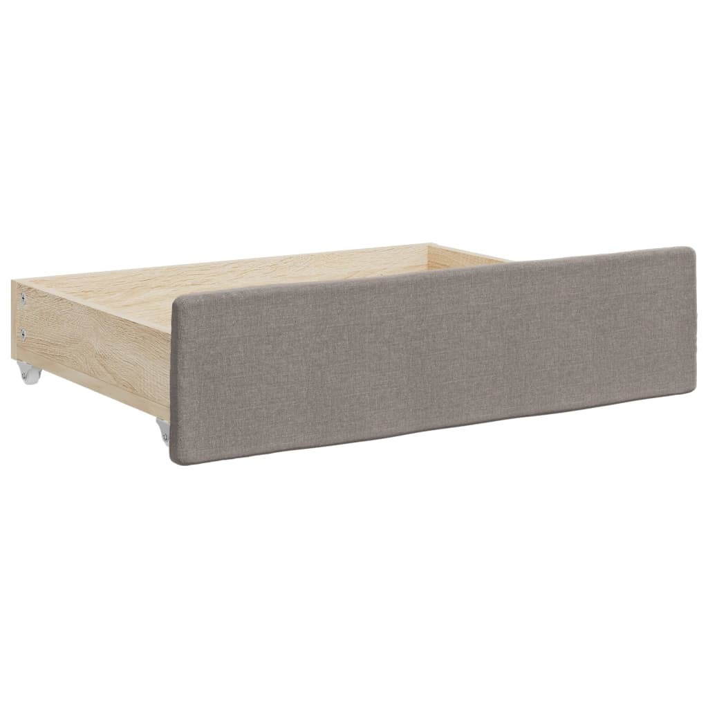 vidaXL Καναπές Κρεβάτι Συρόμενος Taupe 90x200 εκ. Ύφασμα & Συρτάρια