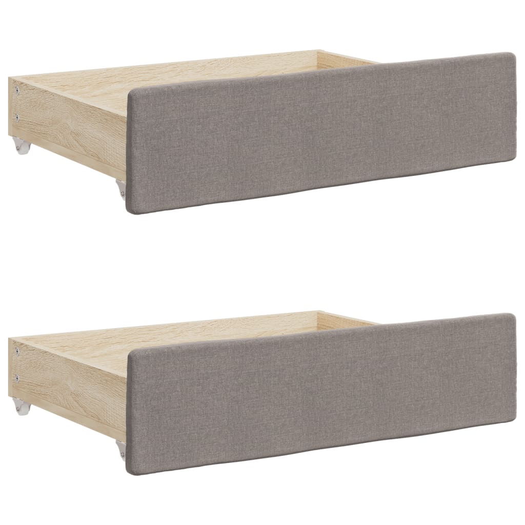 vidaXL Καναπές Κρεβάτι Συρόμενος Taupe 100x200εκ. Υφασμάτινος Συρτάρια