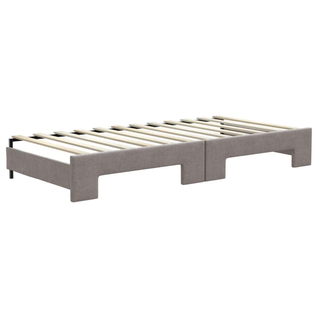 vidaXL Καναπές Κρεβάτι Συρόμενος Taupe 90x200 εκ. Ύφασμα & Συρτάρια