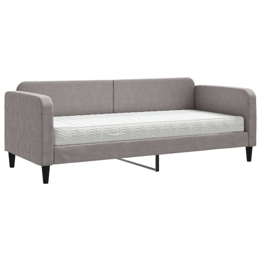 vidaXL Καναπές Κρεβάτι με Στρώμα Taupe 80 x 200 εκ. Υφασμάτινο