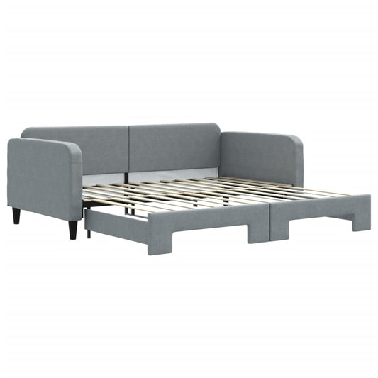 vidaXL Καναπές Κρεβάτι Συρόμενος Αν. Γκρι 100 x 200 εκ. Ύφασμα