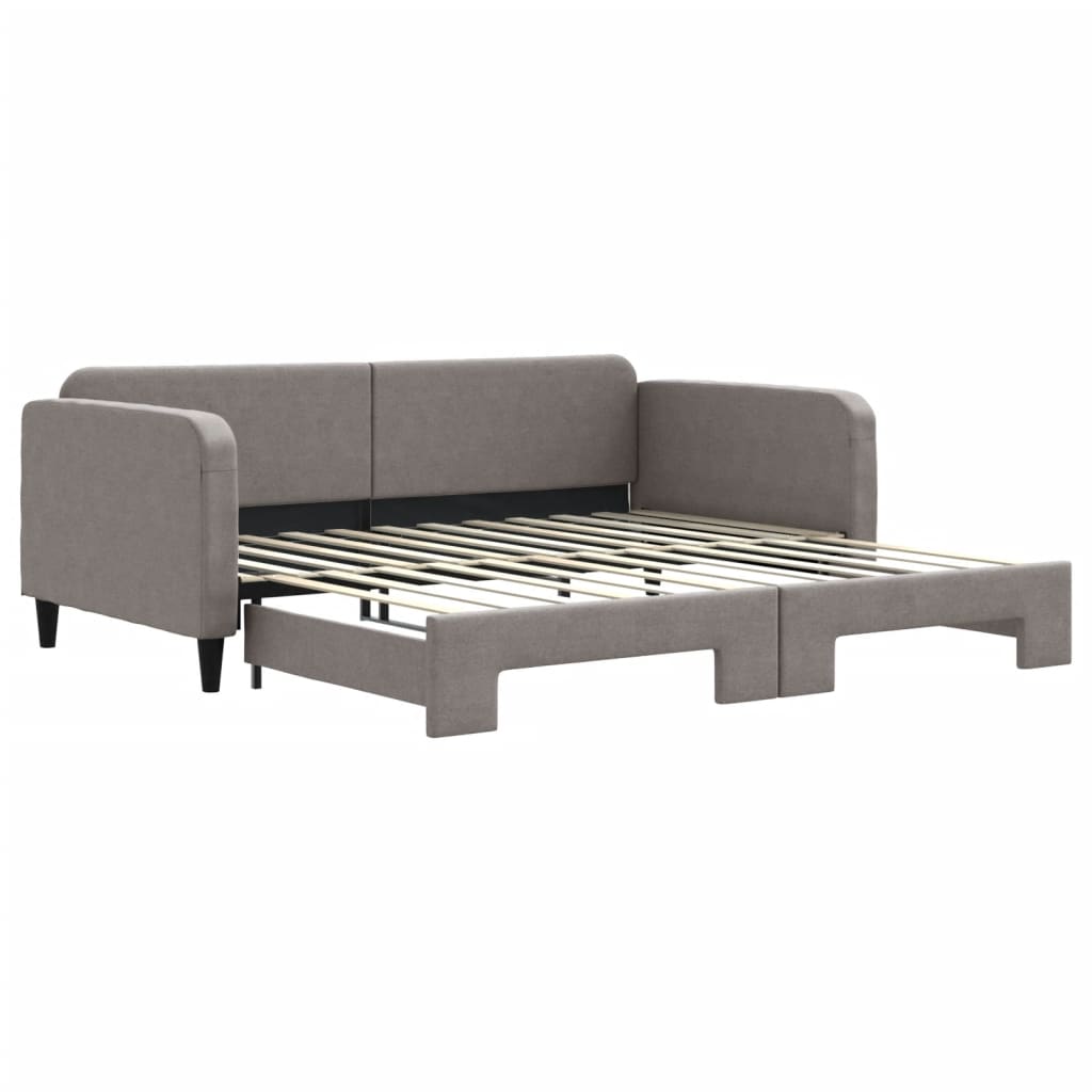 vidaXL Καναπές Κρεβάτι Συρόμενος Γκρι / Μπεζ 100 x 200 εκ. Υφασμάτινος