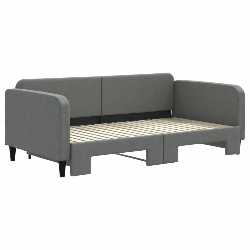 vidaXL Καναπές Κρεβάτι Συρόμενος Σκούρο Γκρι 90 x 190 εκ. Ύφασμα