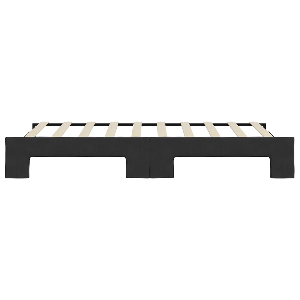 vidaXL Καναπές Κρεβάτι Συρόμενος Μαύρος 90x190 εκ. Ύφασμα