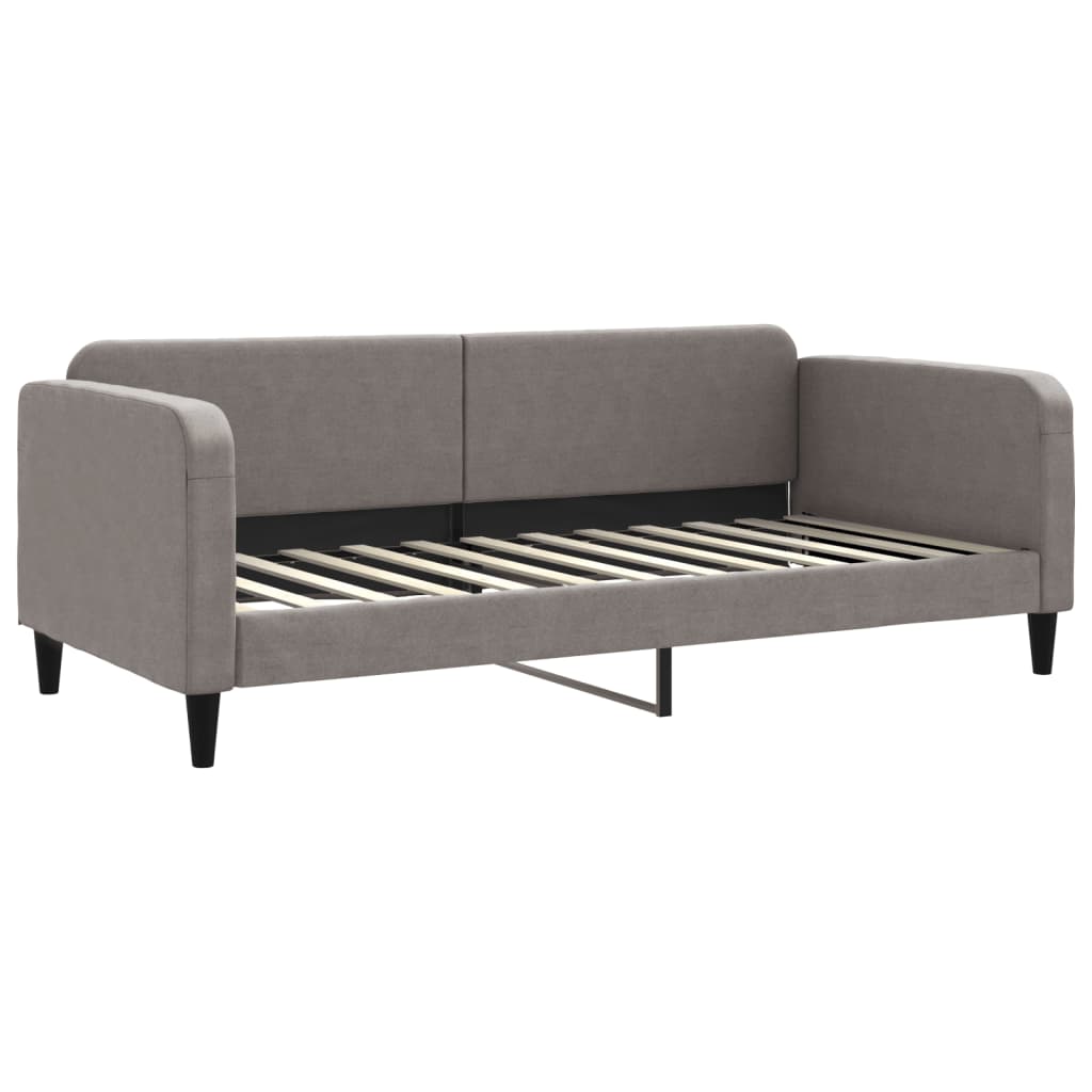 vidaXL Καναπές Κρεβάτι Συρόμενος Taupe 90x200 εκ. Ύφασμα Στρώματα
