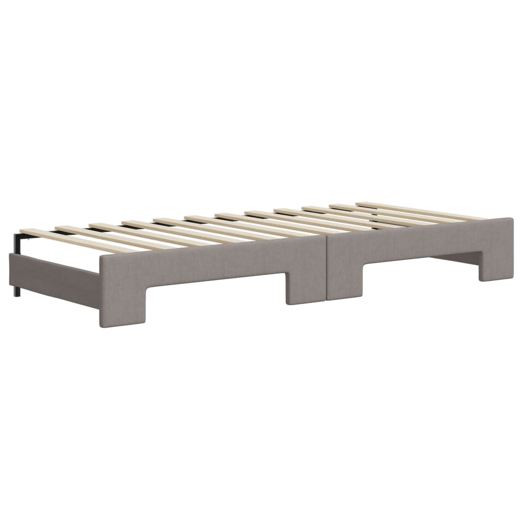 vidaXL Καναπές Κρεβάτι Συρόμενος Taupe 100x200εκ. Υφασμάτινος Στρώματα