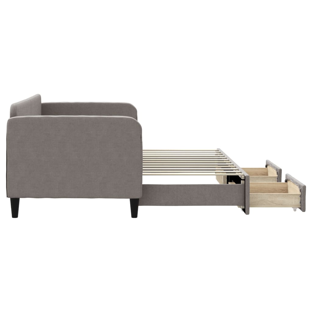 vidaXL Καναπές Κρεβάτι Συρόμενος Taupe 80x200 εκ. Υφασμάτινος Συρτάρια