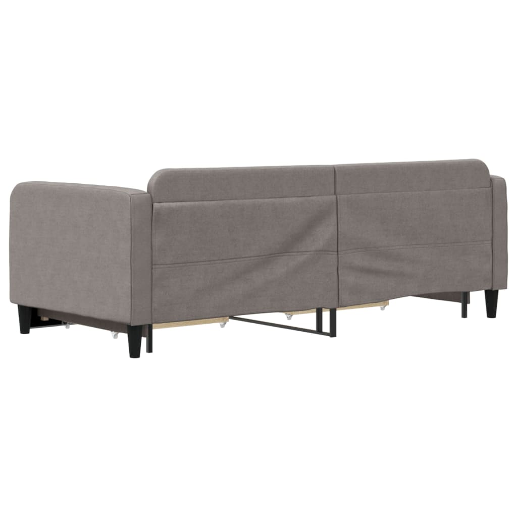 vidaXL Καναπές Κρεβάτι Συρόμενος Taupe 90x200 εκ. Ύφασμα & Συρτάρια