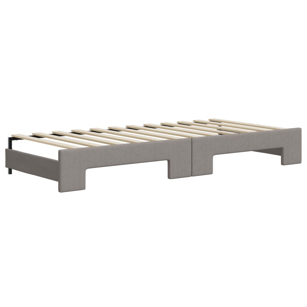 vidaXL Καναπές Κρεβάτι Συρόμενος Taupe 90x200 εκ. Ύφασμα & Συρτάρια