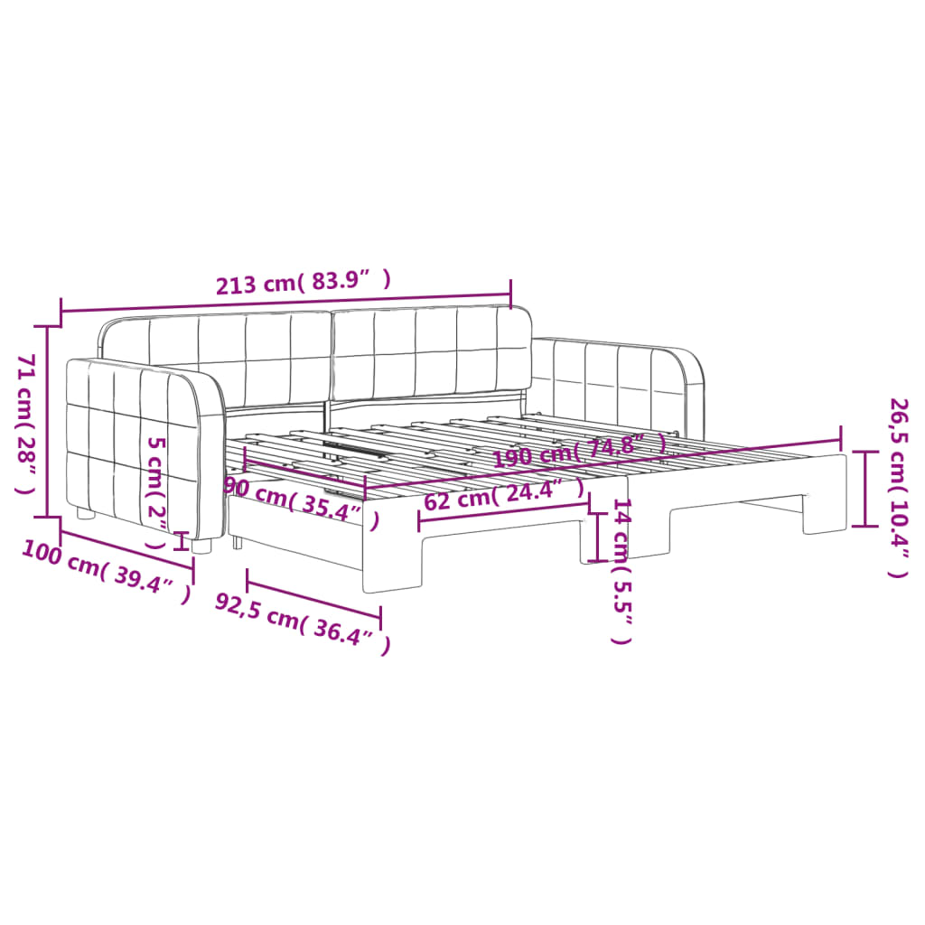 vidaXL Καναπές Κρεβάτι Συρόμενος Ανοιχτό Γκρι 90x190 εκ. Βελούδινος