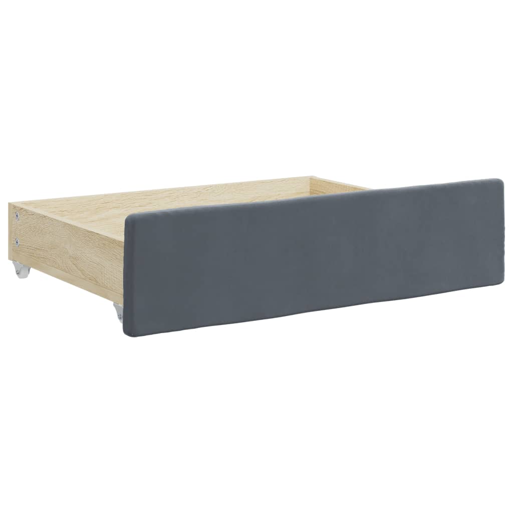 vidaXL Καναπές Κρεβάτι Συρόμενος Χωρίς Στρώμα Σκ. Γκρι 90x200 εκ.