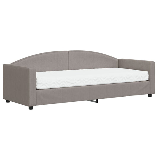 vidaXL Καναπές Κρεβάτι με Στρώμα Taupe 80 x 200 εκ. Υφασμάτινο