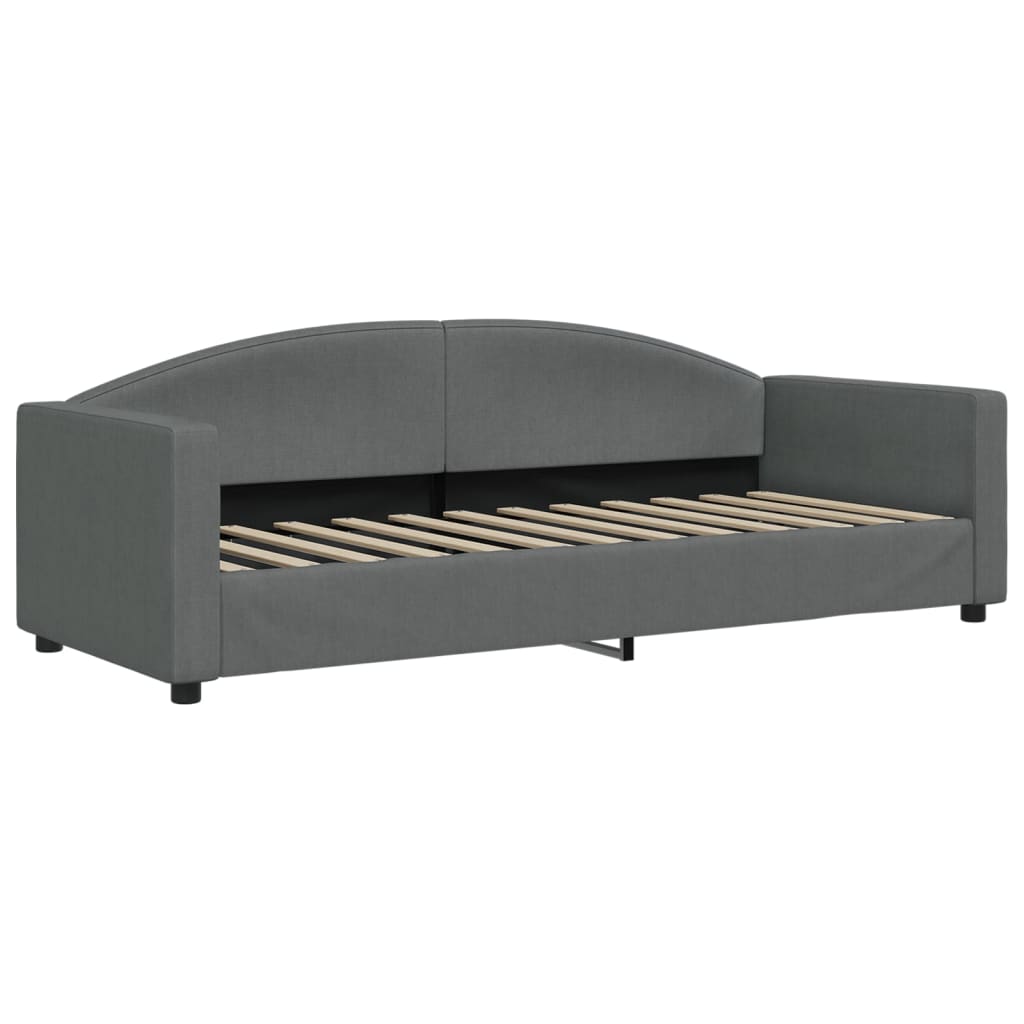 vidaXL Καναπές Κρεβάτι Συρόμενος Σκούρο γκρι 80x200 εκ Ύφασμα Στρώματα