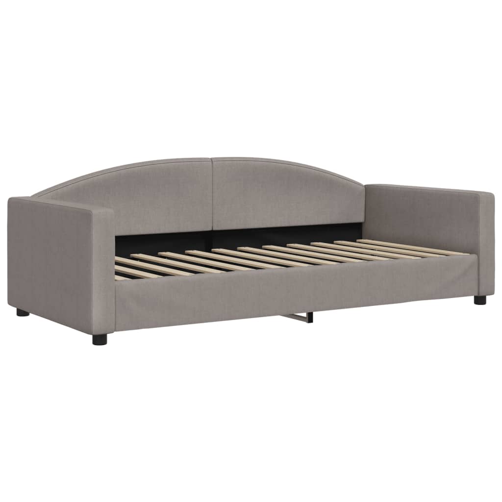 vidaXL Καναπές Κρεβάτι Συρόμενος Taupe 90x200 εκ. Ύφασμα Στρώματα