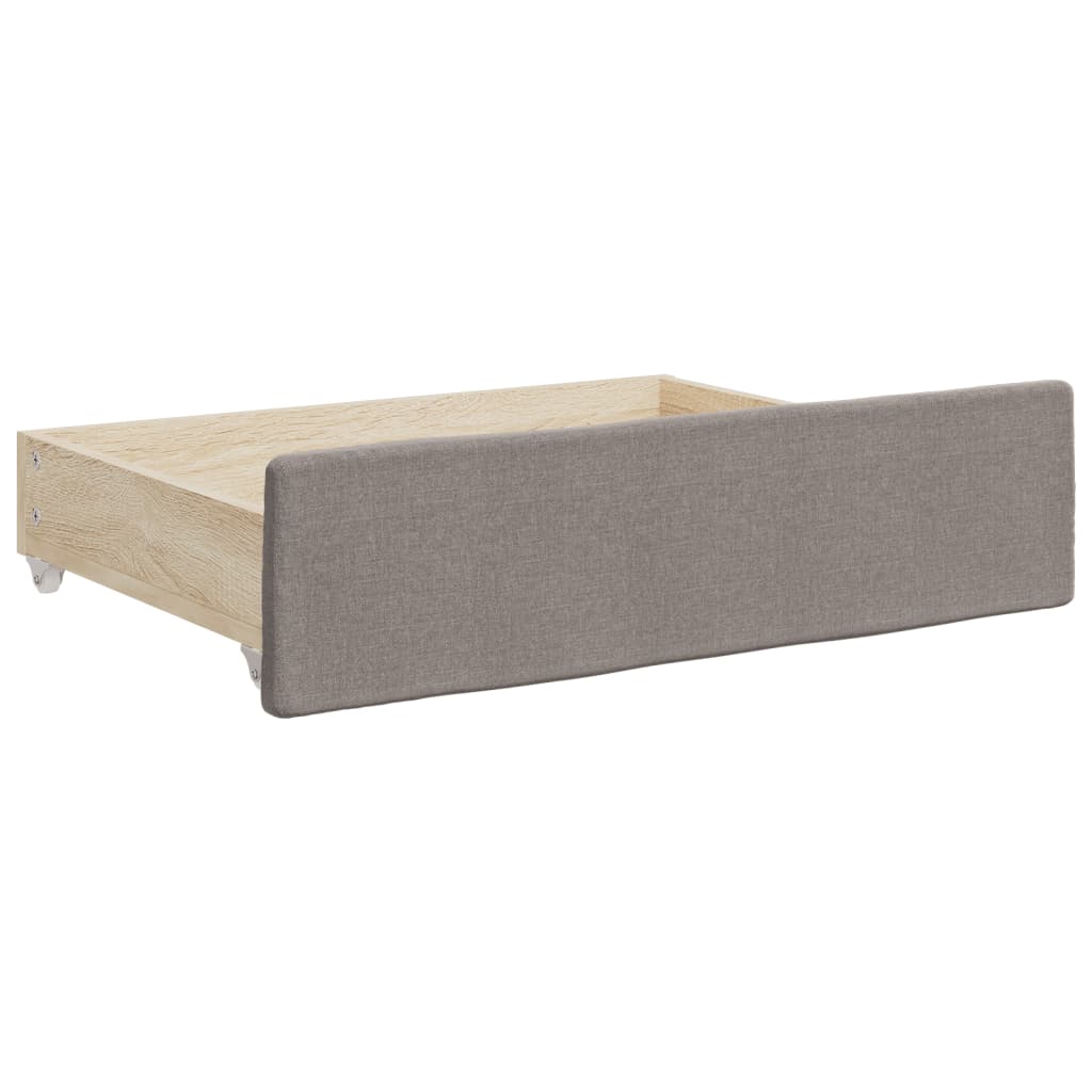 vidaXL Καναπές Κρεβάτι Συρόμενος Taupe 80x200 εκ. Υφασμάτινος Συρτάρια
