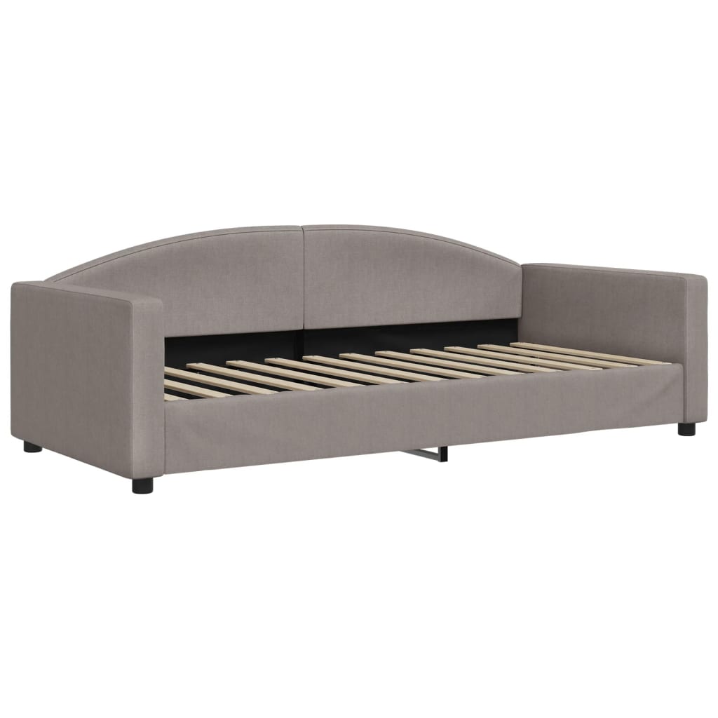 vidaXL Καναπές Κρεβάτι Συρόμενος Taupe 90x200 εκ. Ύφασμα & Συρτάρια