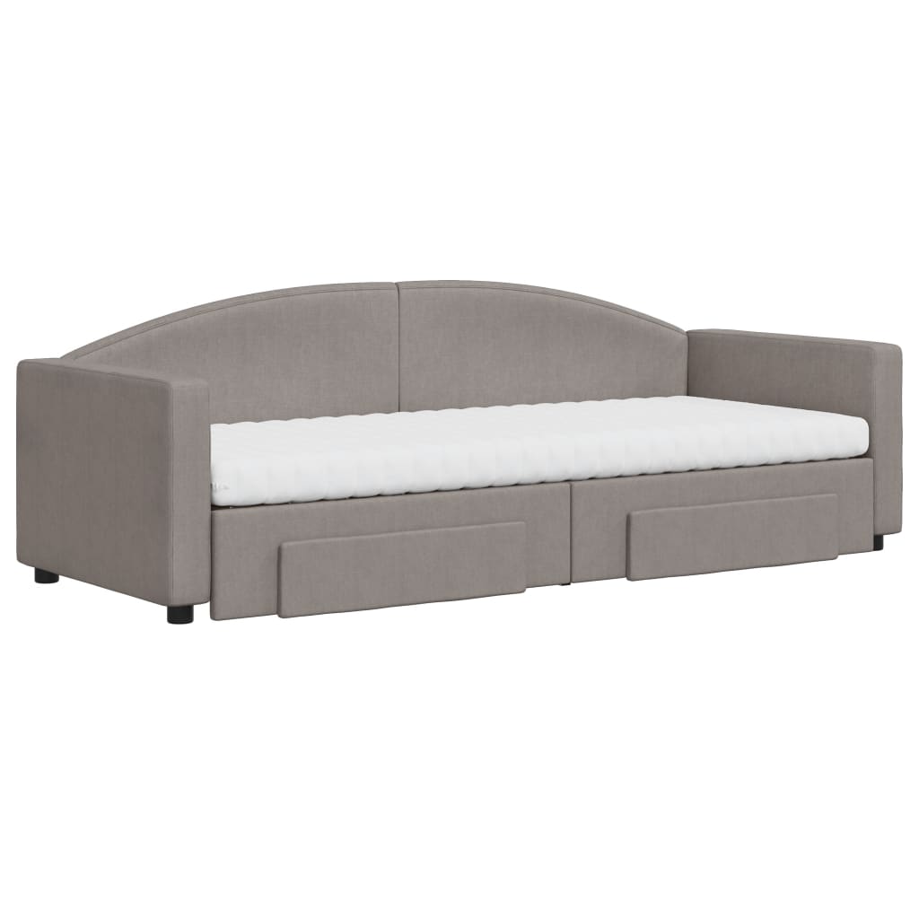 vidaXL Καναπές Κρεβάτι Συρόμενος Taupe 80x200 εκ. Υφασμάτινος Συρτάρια