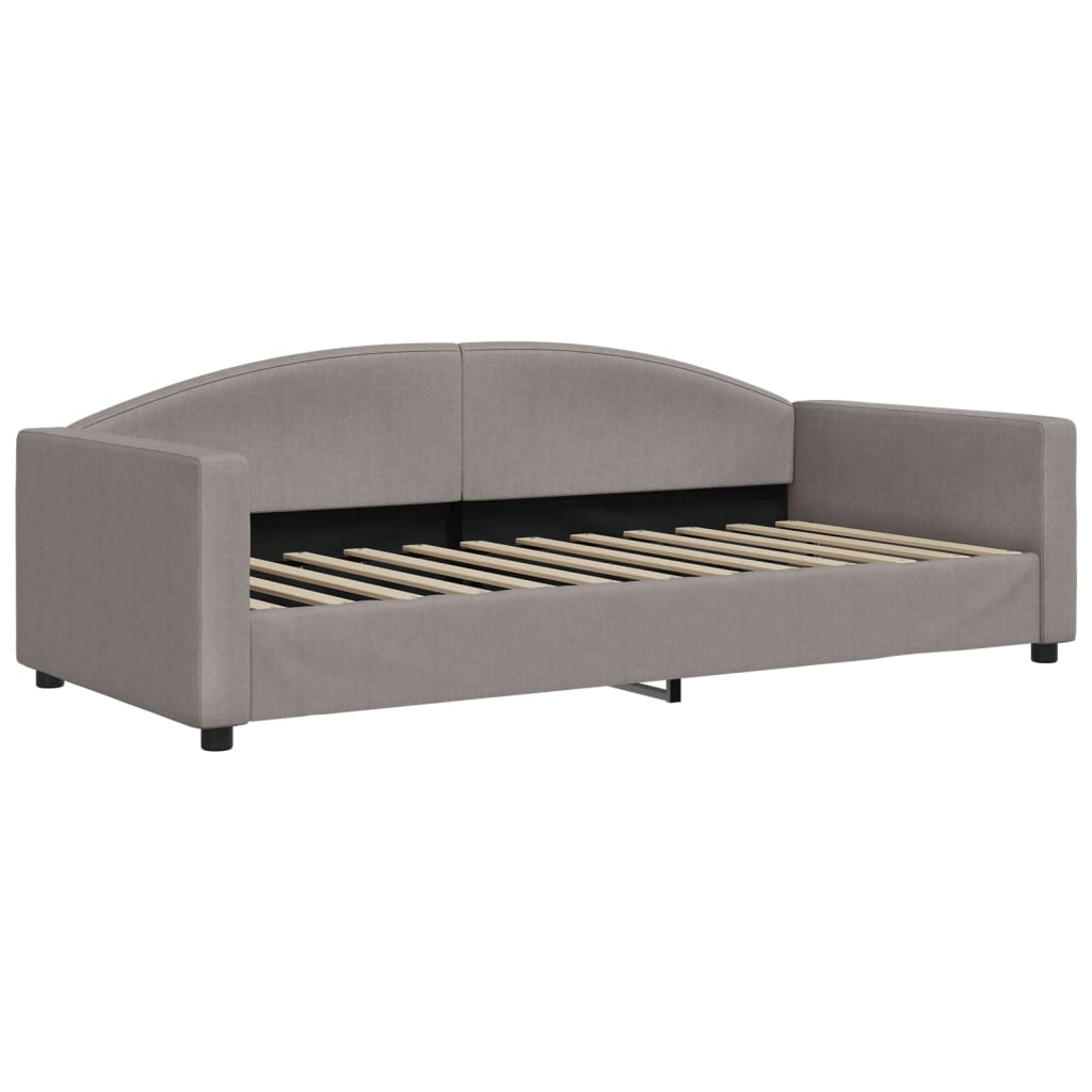 vidaXL Καναπές Κρεβάτι Συρόμενος Taupe 90x200 εκ. Ύφασμα & Συρτάρια