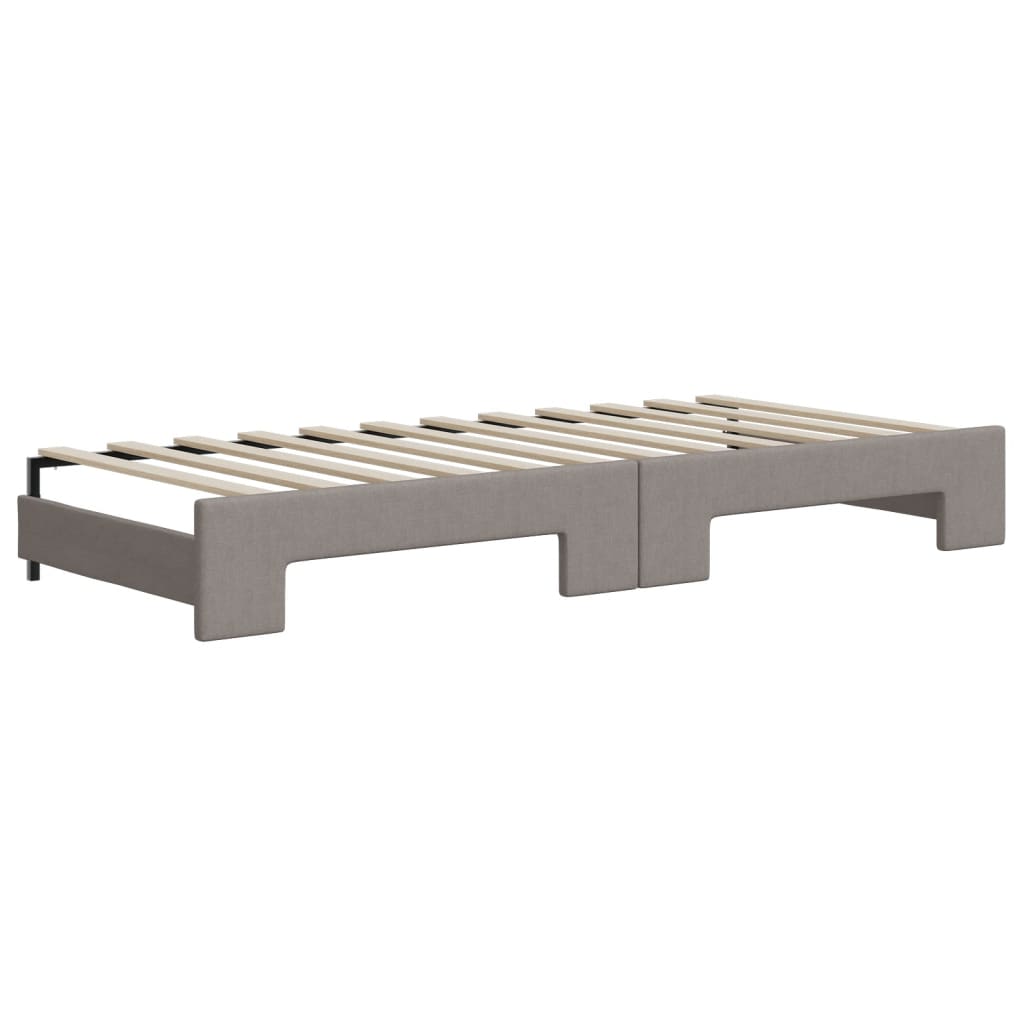 vidaXL Καναπές Κρεβάτι Συρόμενος Taupe 90x200 εκ. Ύφασμα & Συρτάρια