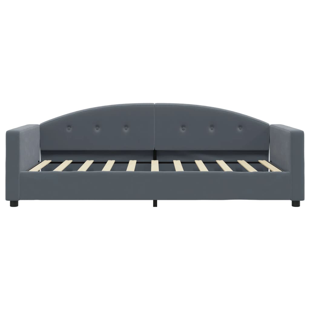 vidaXL Κρεβάτι ημέρας με στρώμα σκούρο γκρι 90x190 cm Βελούδο