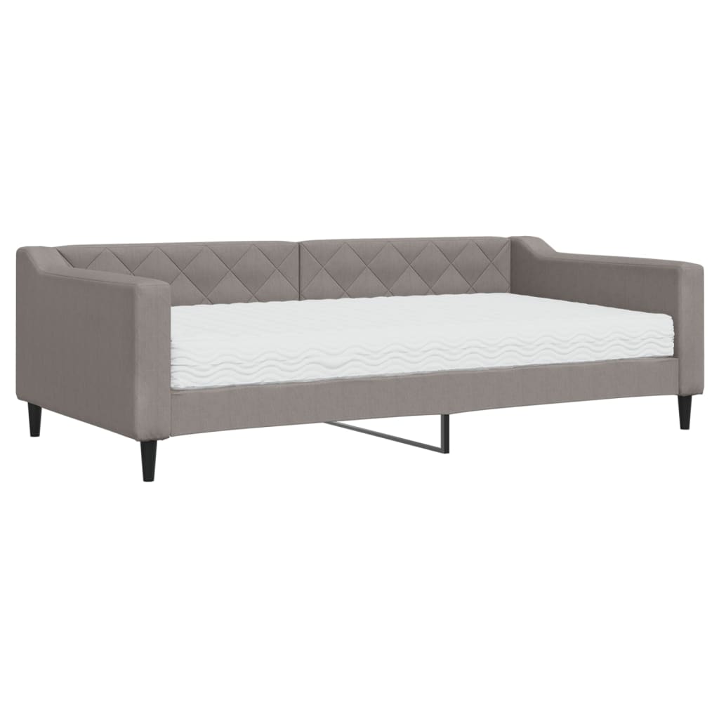 vidaXL Καναπές Κρεβάτι με Στρώμα Taupe 100 x 200 εκ. Υφασμάτινο