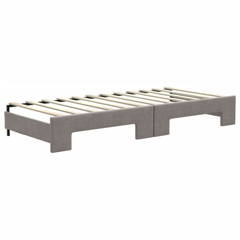 vidaXL Καναπές Κρεβάτι Συρόμενος Taupe 80x200 εκ. Υφασμάτινος Στρώματα
