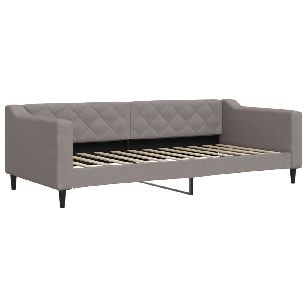 vidaXL Καναπές Κρεβάτι Συρόμενος Taupe 90x200 εκ. Ύφασμα & Συρτάρια