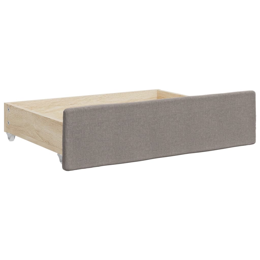 vidaXL Καναπές Κρεβάτι Συρόμενος Taupe 100x200εκ. Υφασμάτινος Συρτάρια