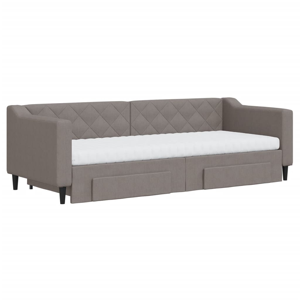 vidaXL Καναπές Κρεβάτι Συρόμενος Taupe 80x200 εκ. Υφασμάτινος Συρτάρια