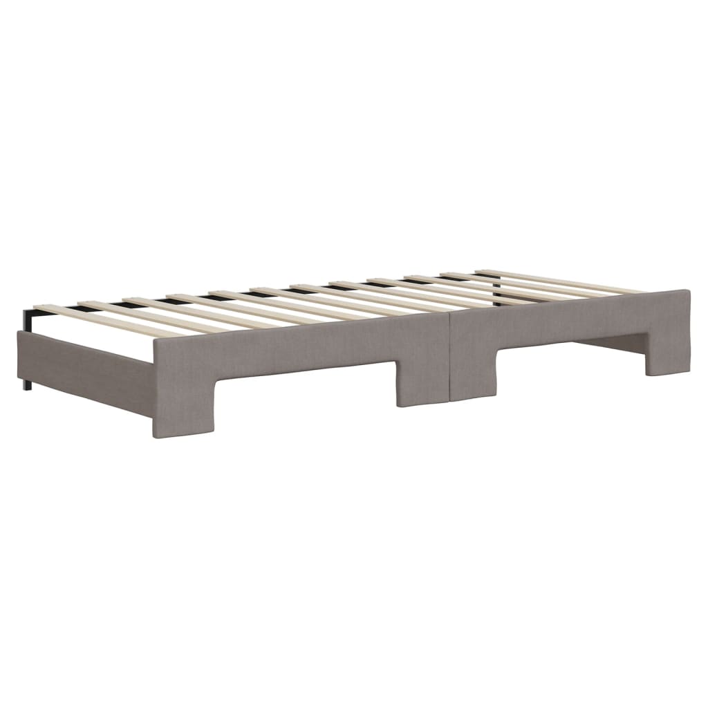 vidaXL Καναπές Κρεβάτι Συρόμενος Taupe 90x200 εκ. Ύφασμα & Συρτάρια