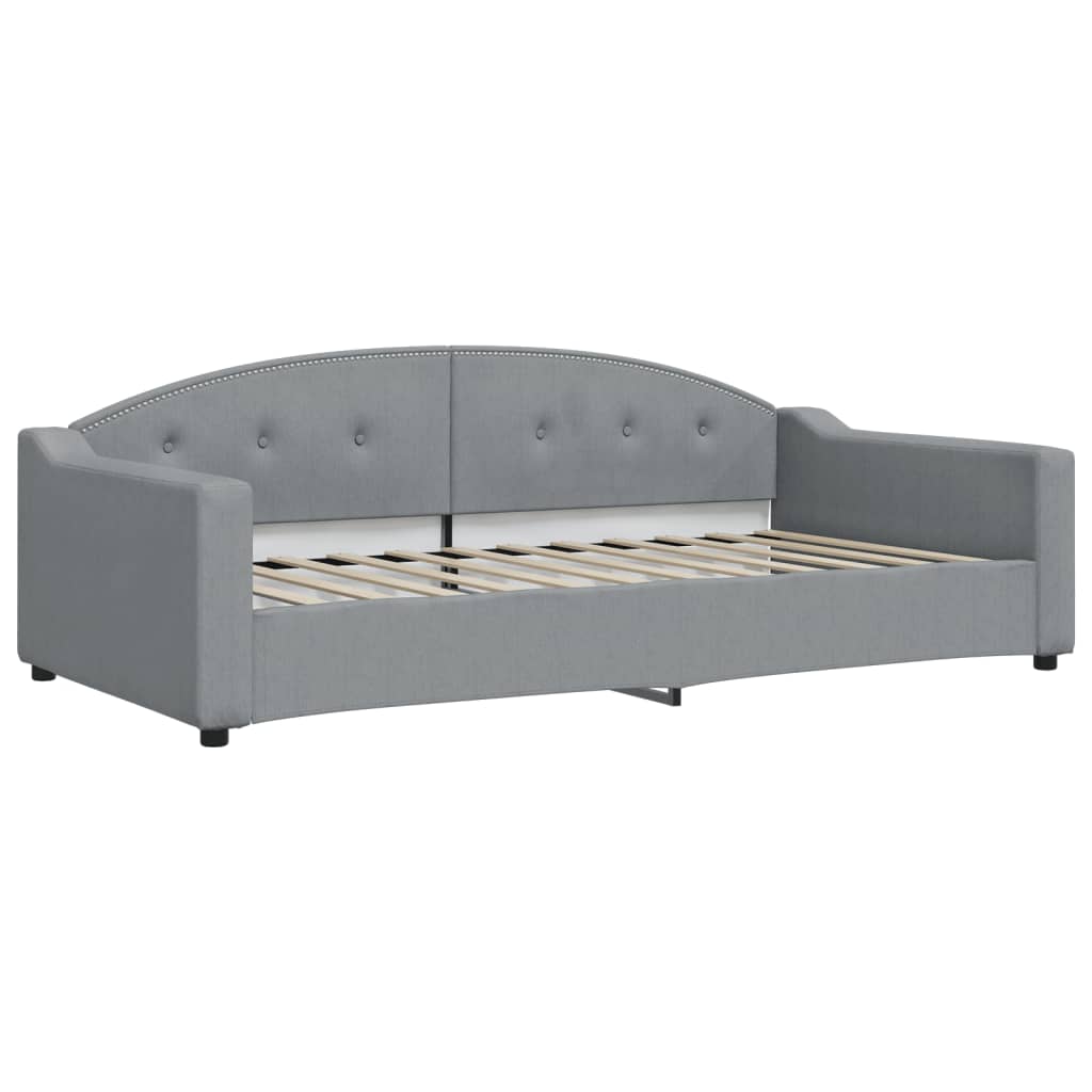 vidaXL Καναπές Κρεβάτι με Στρώμα Ανοιχτό Γκρι 100 x 200 εκ. Υφασμάτινο