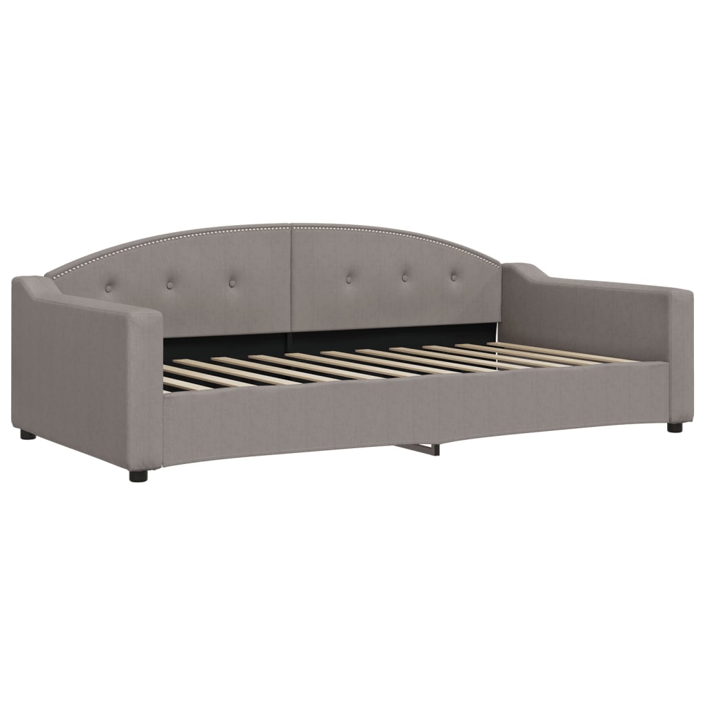 vidaXL Καναπές Κρεβάτι με Στρώμα Taupe 100 x 200 εκ. Υφασμάτινο